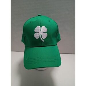 Green Four Leaf Clover Baseball Cap Adjustable St Patricks Day Hat Cotton